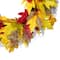 22" Unlit Autumn Harvest Artificial Maple Leaves Thanksgiving Wreath